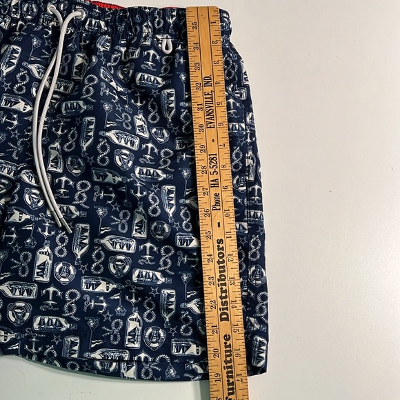 Lands’ End Men’s Swim Trunks Size Med. Blue & White Nautical Theme. - Picture 10 of 10